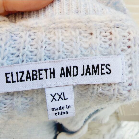 ELIZABETH AND JAMES LIGHT BLUE CABLEKNIT SWEATER SIZE XXL - Picture 6 of 7